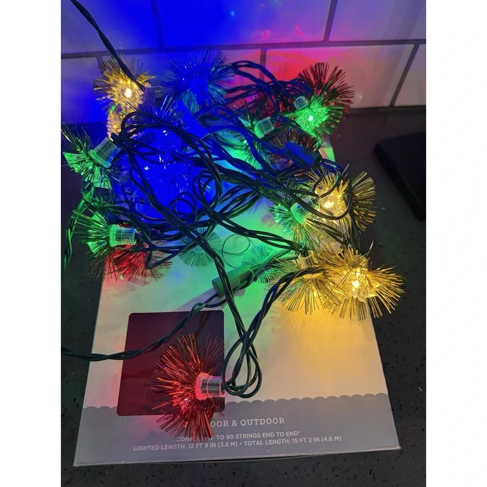 20ct Christmas Tinsel Lights Multi-Colored with Green‎ Wire - Wondershop